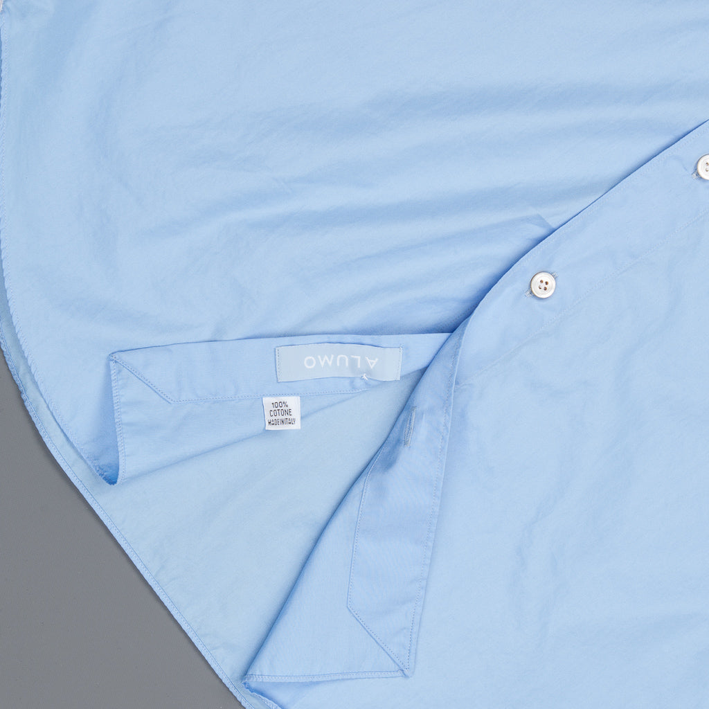 Finamore Tokyo shirt Lucio Collar Alumo poplin Avio blue