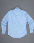 Finamore Gaeta shirt Lucio Collar Alumo poplin Avio blue