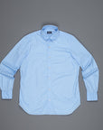 Finamore Gaeta shirt Lucio Collar Alumo poplin Avio blue