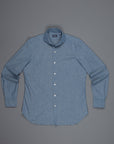 Finamore Gaeta shirt Sergio Collar Dark Blue Chambray