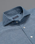 Finamore Gaeta shirt Sergio Collar Dark Blue Chambray