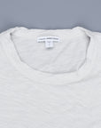 James Perse Women Sheer Slub Crew Neck Tee Salt