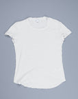 James Perse Women Sheer Slub Crew Neck Tee Salt