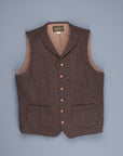 Orgueil Or-4124 Herringbone donegal tweed Gillet Brown