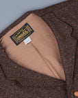 Orgueil Or-4124 Herringbone donegal tweed Gillet Brown
