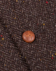 Orgueil Or-4124 Herringbone donegal tweed Gillet Brown