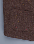 Orgueil Or-4124 Herringbone donegal tweed Gillet Brown