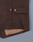 Orgueil Or-4124 Herringbone donegal tweed Gillet Brown