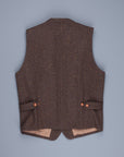 Orgueil Or-4124 Herringbone donegal tweed Gillet Brown