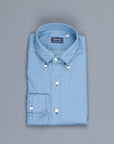 Finamore Gaeta shirt Lucio collar light denim bleached