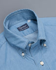 Finamore Gaeta shirt Lucio collar light denim bleached