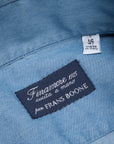 Finamore Gaeta shirt Lucio collar light denim bleached