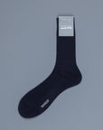 Frans Boone X Pantherella Vale Socks 100% Fil d'Ecosse / Cotton lisle  Navy