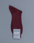 Frans Boone X Pantherella Vale Socks 100% Fil d'Ecosse / Cotton lisle Burgundy