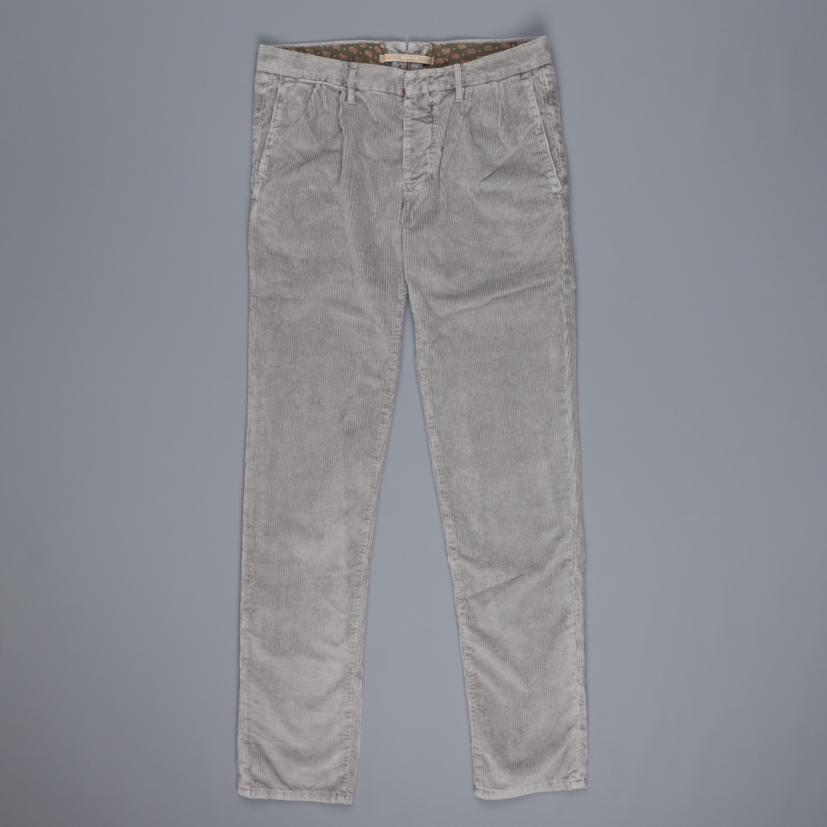 パンツ INCOTEX grey mohair pants Incotex Model 1ST601 Velvet Corduroy Grigio Chiaro – Frans Boone Store
