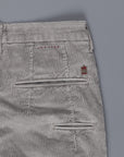 Incotex Model 1ST601 Velvet Corduroy Grigio Chiaro