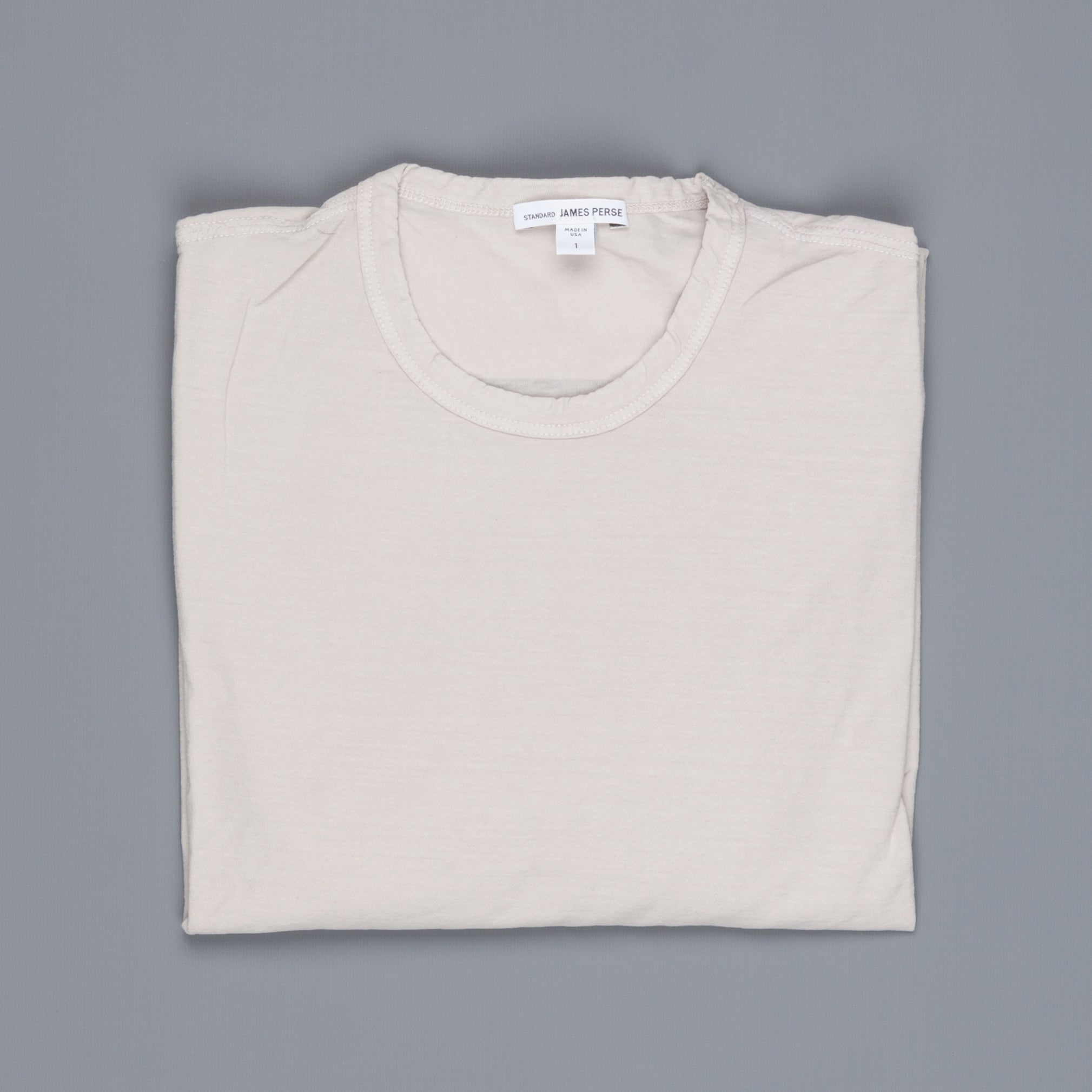 James Perse Straddle Stitch short sleeve crew Concrete Dust