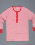 Merz B Schwanen 226 button facing shirt red white stripe