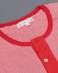 Merz B Schwanen 226 button facing shirt red white stripe