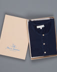 Merz B. Schwanen 206 Button Facing Shirt 1/1 Sleeve Ink Blue