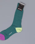 Pantherella Portobello Sea Green socks in egyptian cotton lisle