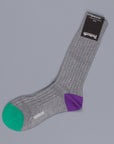 Pantherella Portobello Mid Grey socks in egyptian cotton lisle