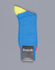 Pantherella Portobello Brit Blue Socks in egyptian cotton lisle