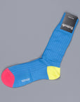 Pantherella Portobello Brit Blue Socks in egyptian cotton lisle