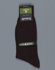 Pantherella Escorial wool ankle high socks Dark Chocolate