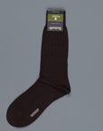 Pantherella Escorial wool ankle high socks Dark Chocolate