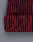 The Elder Statesman 100% Cashmere Watchman cap in Navy/Red