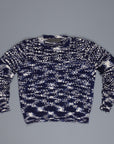 The Elder Statesman 100% cashmere tuck pop crew G blues