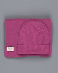 William Lockie Cashmere Ribbed Hat And Scarf Set Loganberry