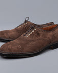 Alden medallion toe 5 eye oxford humus suede