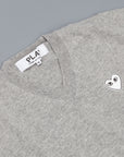 Comme des Garçons PLAY V-Neck Pullover Light Grey White Heart