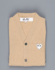 Comme des Garçons PLAY Cardigan Camel White Heart