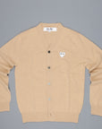 Comme des Garçons PLAY Cardigan Camel White Heart