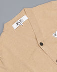 Comme des Garçons PLAY Cardigan Camel White Heart