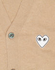 Comme des Garçons PLAY Cardigan Camel White Heart