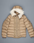 Ten C down liner shearling hooded tan