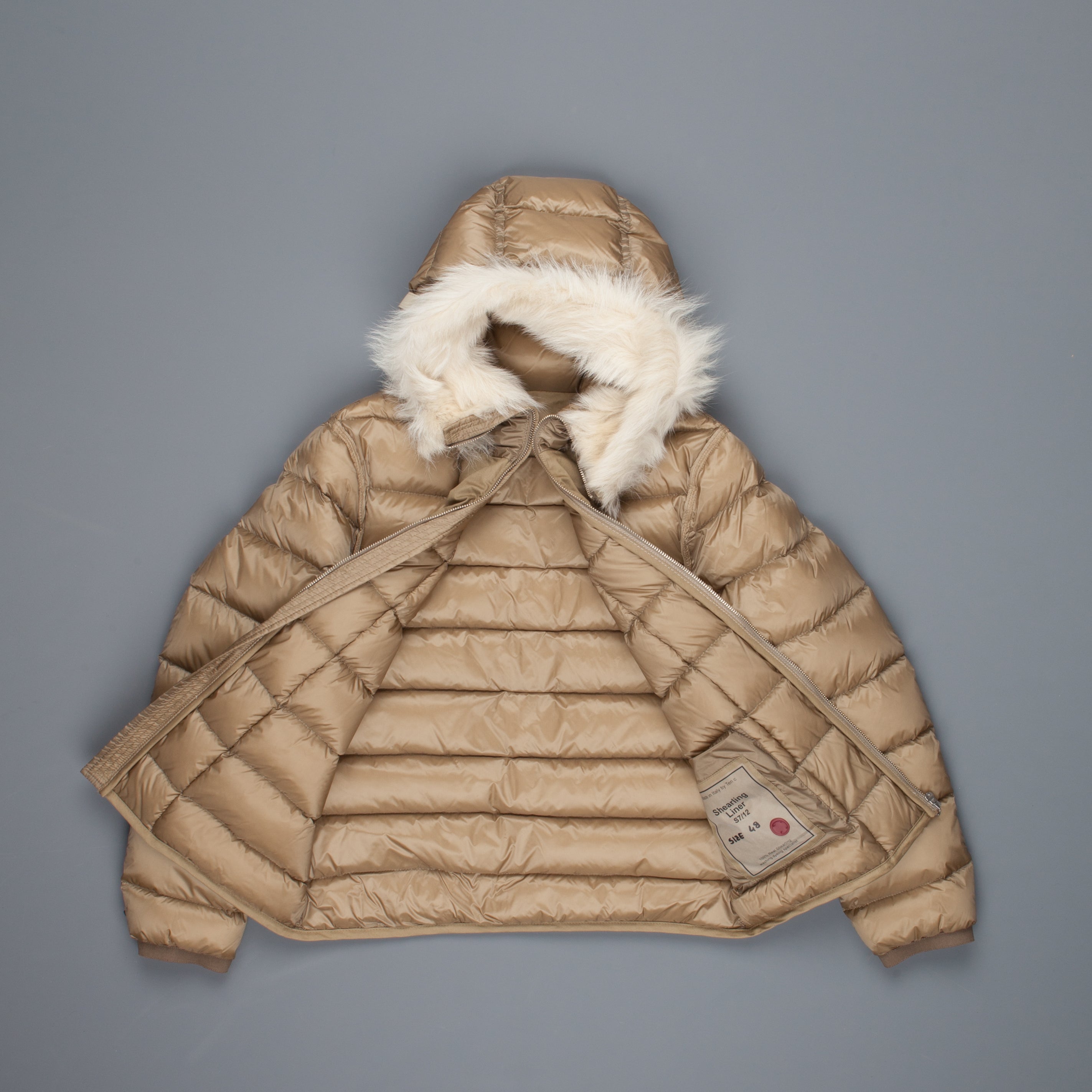 Ten C down liner shearling hooded tan – Frans Boone Store
