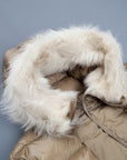 Ten C down liner shearling hooded tan