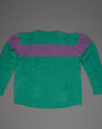 The Elder Statesman @ Frans Boone Cashmere striped Racing Crew Unisex Sweater Turquoise Amethyst