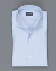 Finamore Milano shirt light blue jaquard Collo Eduardo