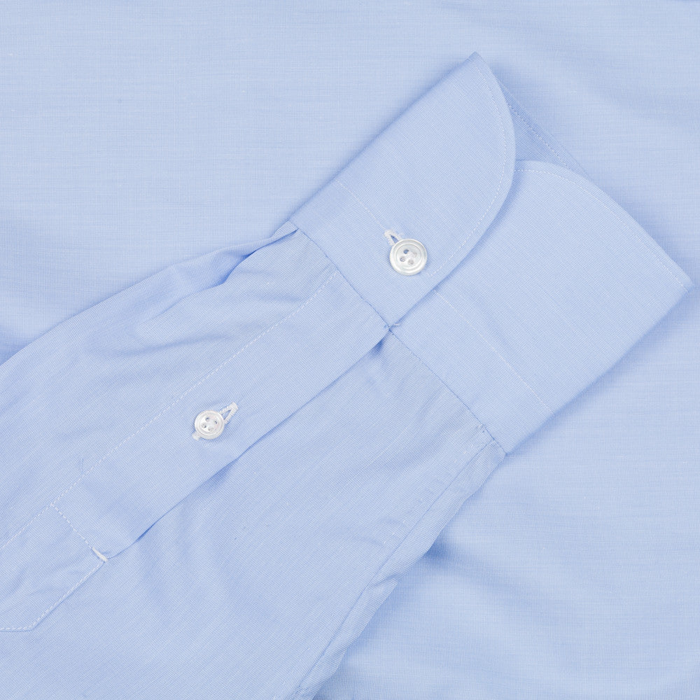 Finamore Milano Esclusiva shirt light blue fil a fil eduardo collar