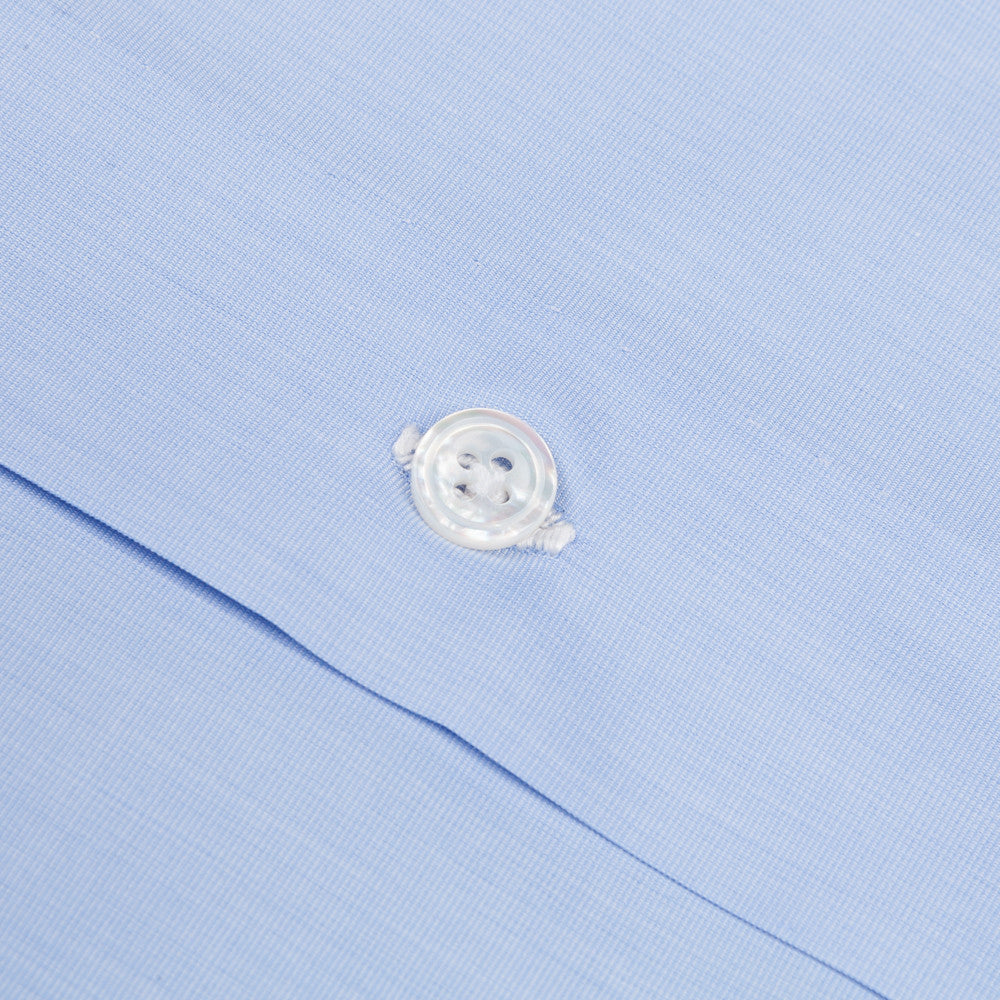 Finamore Milano Esclusiva shirt light blue fil a fil eduardo collar