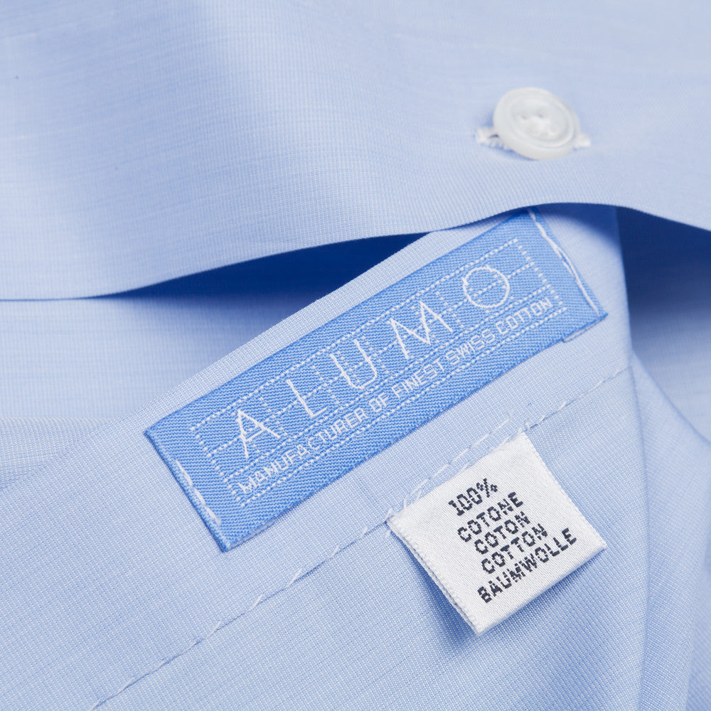 Finamore Milano Esclusiva shirt light blue fil a fil eduardo collar