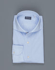 Finamore Ottawa Shirt Sergio Collar Stretch Piquet Blue