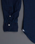 Finamore Gaeta Shirt Sergio Collar linen indigo dyed