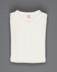 The Real McCoy's Joe McCoy Waffle Henley Longsleeve white